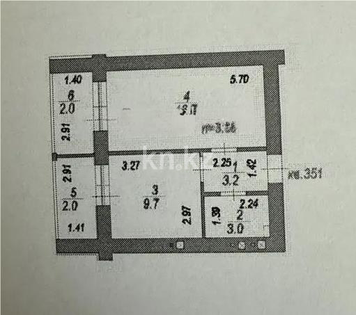 Продажа 1-комнатной квартиры, 36.6 м² в Астане