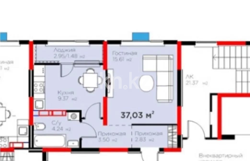 Продажа 1-комнатной квартиры, 37 м² в Алматы - фото 3