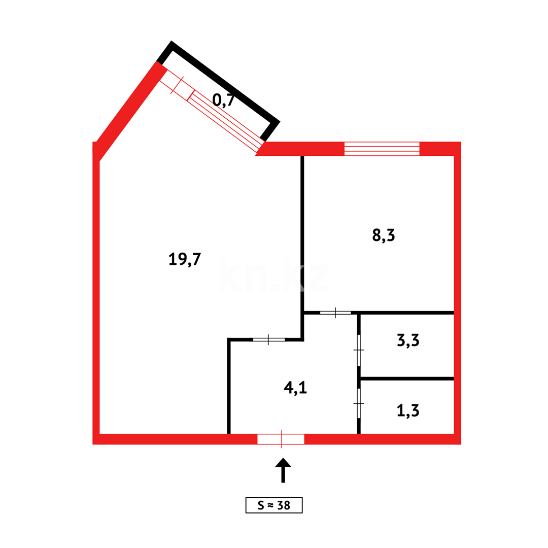 Продажа 1-комнатной квартиры, 37 м² в Караганде - фото 17