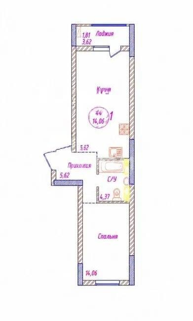 Продажа 2-комнатной квартиры, 44 м² в Астане - фото 5