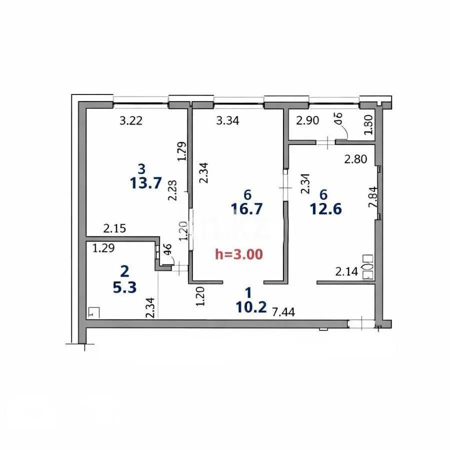 Продажа 2-комнатной квартиры, 62 м² в Алматы - фото 3