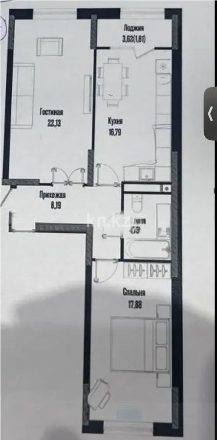 Продажа 2-комнатной квартиры, 73.5 м², ул. Бухар жырау, дом  12/2 в Астане