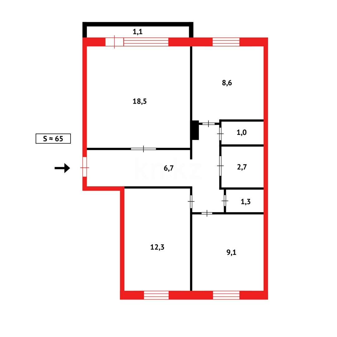 Продажа 3-комнатной квартиры, 65 м² в Караганде - фото 17