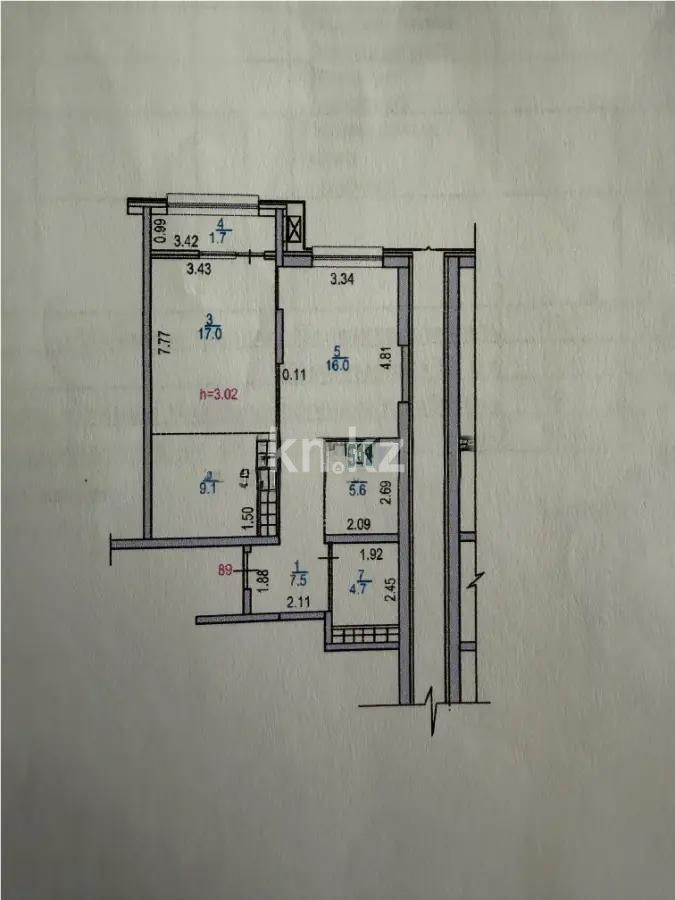 Продажа 2-комнатной квартиры, 61.6 м² в Алматы