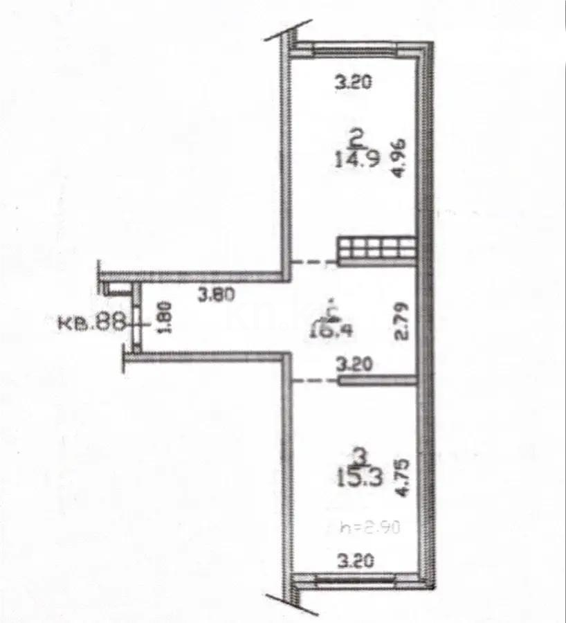 Продажа 2-комнатной квартиры, 46.6 м² в Алматы