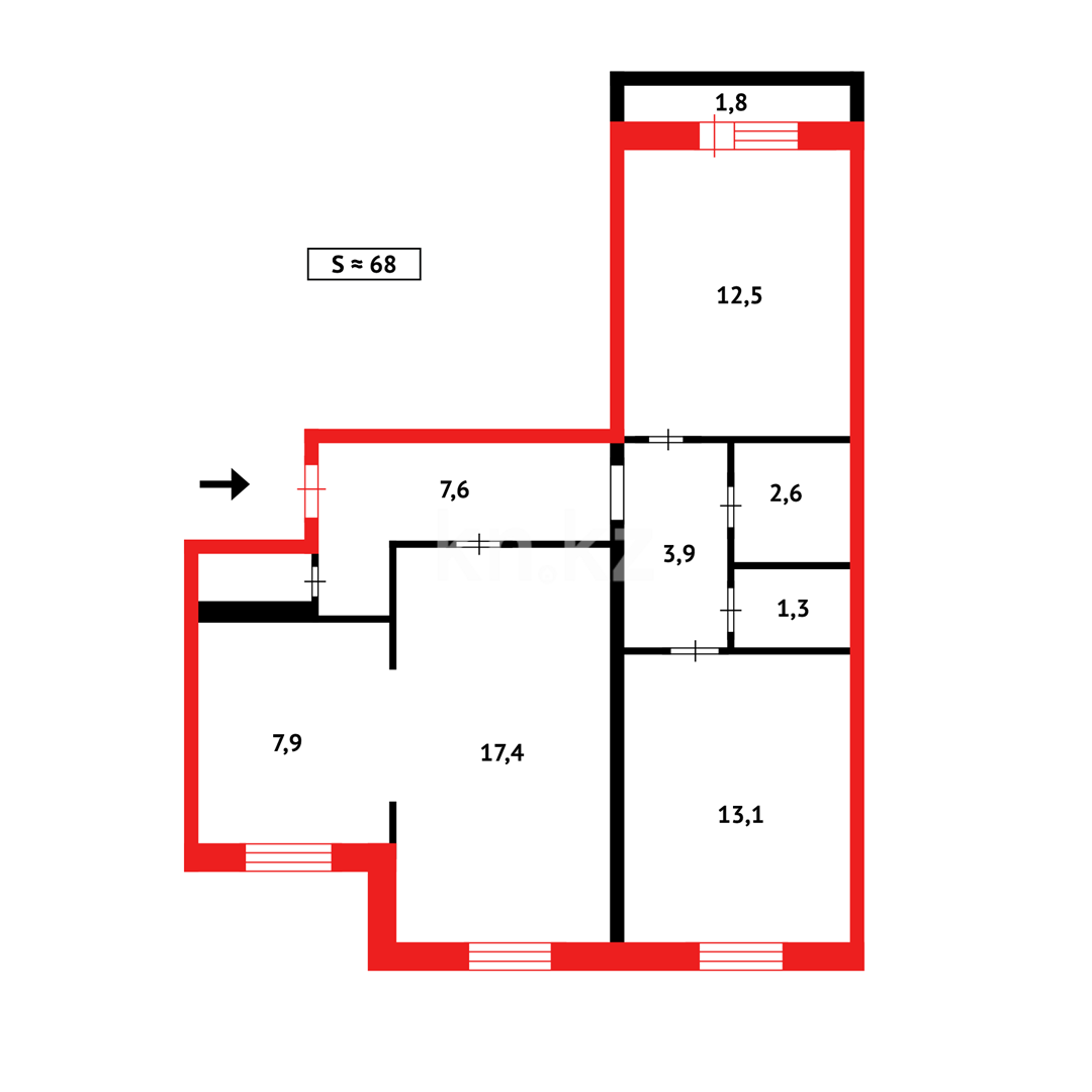 Продажа 3-комнатной квартиры, 70 м² в Темиртау - фото 12