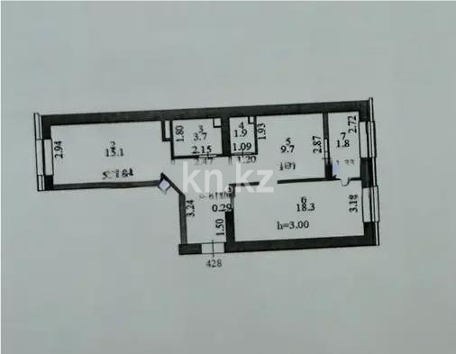 Продажа 2-комнатной квартиры, 59.2 м² в Астане