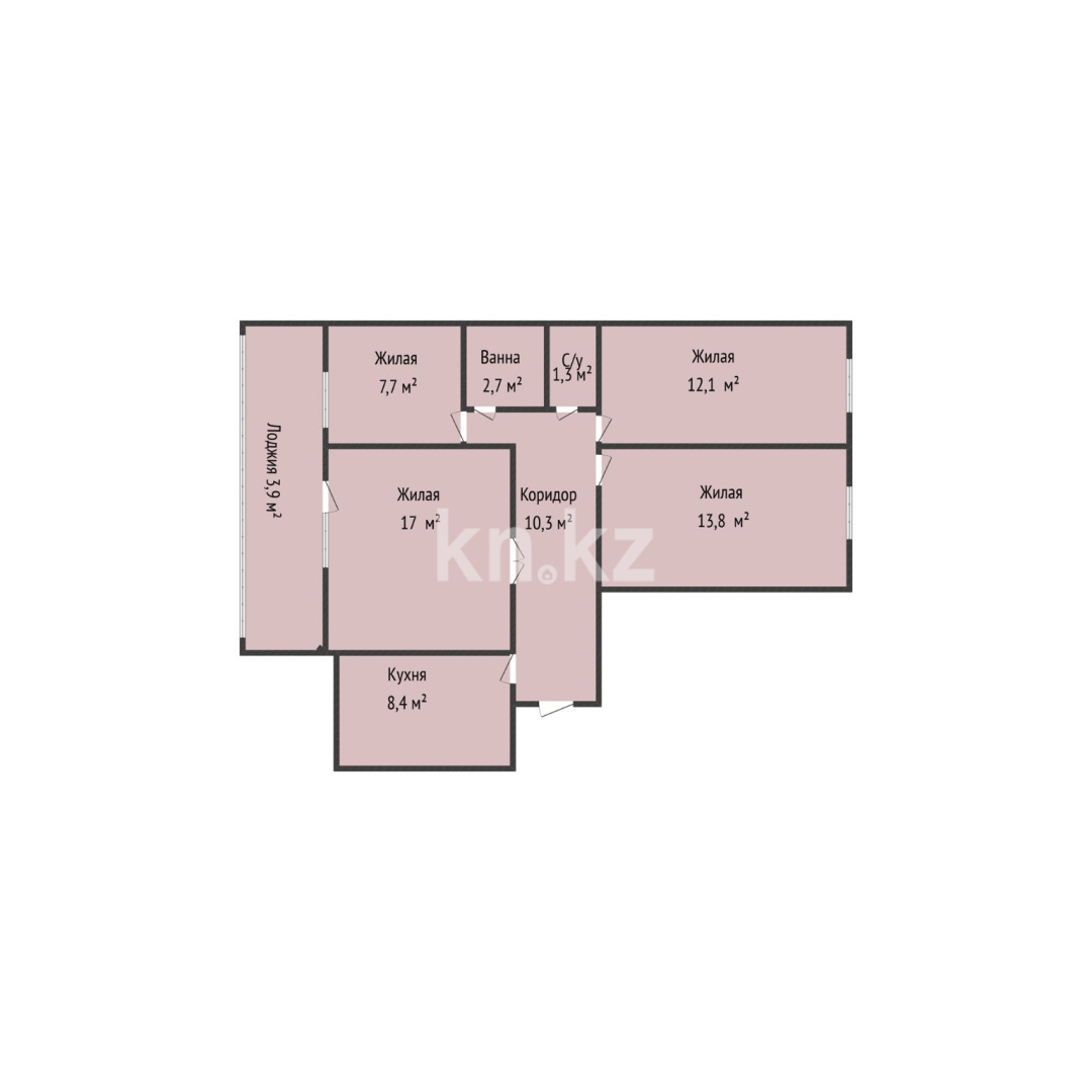 Продажа 4-комнатной квартиры, 77.2 м² в Костанае - фото 15