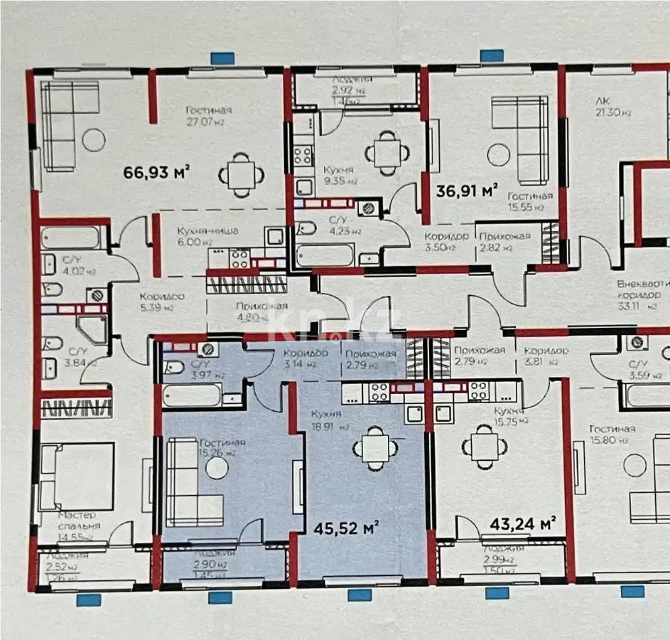 Продажа 1-комнатной квартиры, 46 м² в Алматы