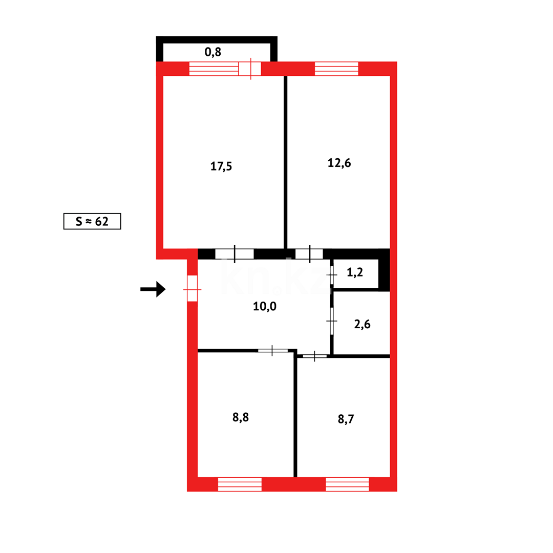 Продажа 3-комнатной квартиры, 64 м², 68 квартал в Темиртау - фото 11