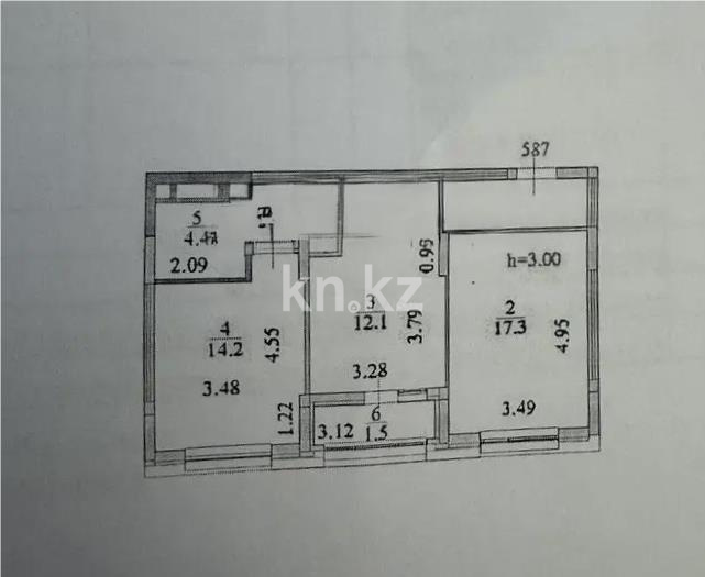 Продажа 2-комнатной квартиры, 61 м² в Астане