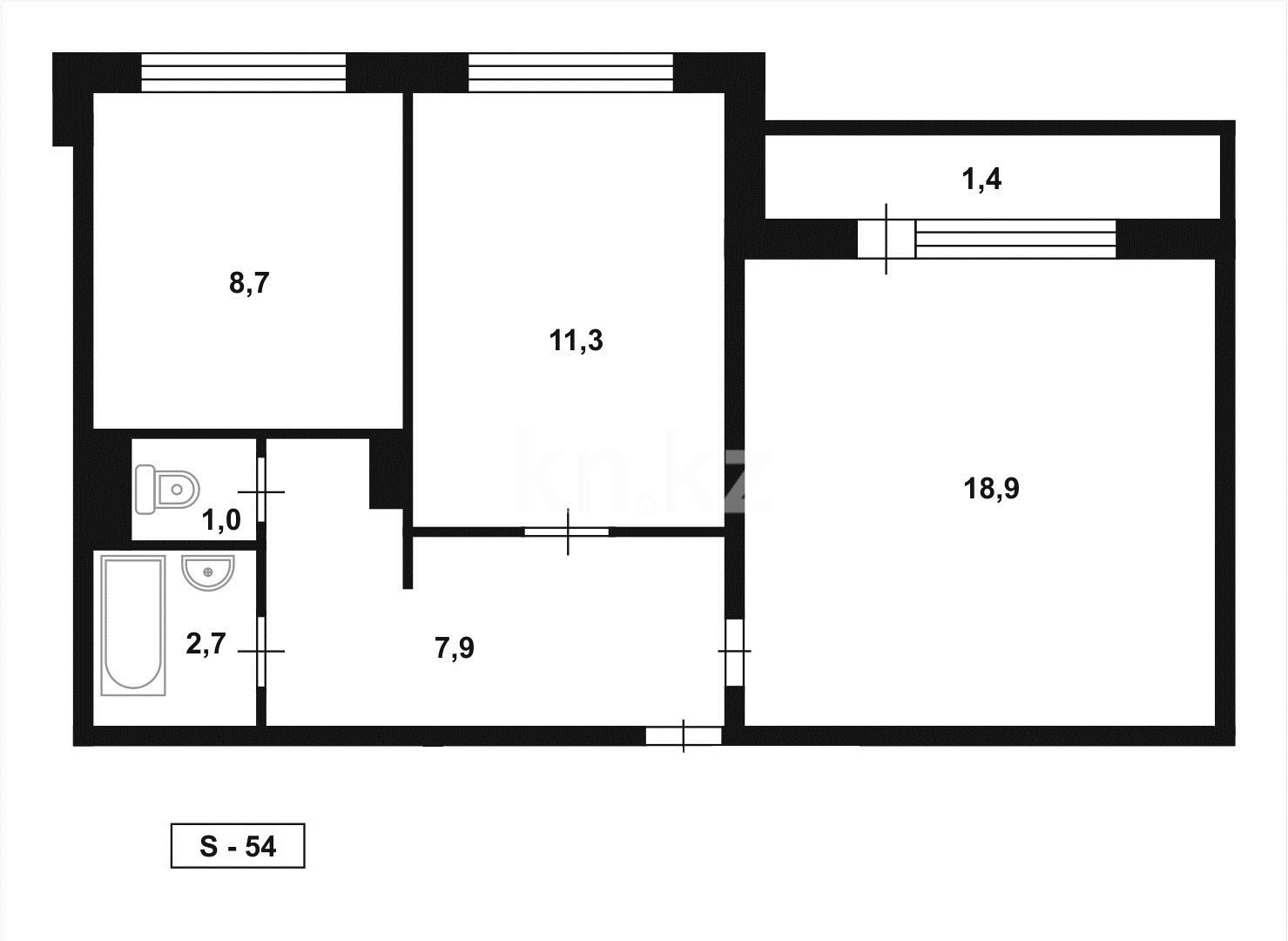 Продажа 2-комнатной квартиры, 53 м² в Караганде - фото 18
