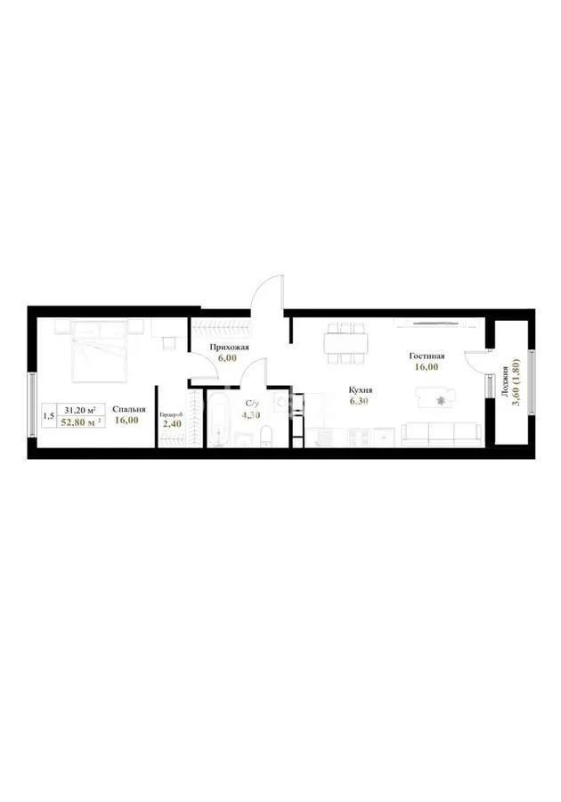 Продажа 2-комнатной квартиры, 54.8 м², ул. Момышулы, дом  11/1 в Алматы - фото 5