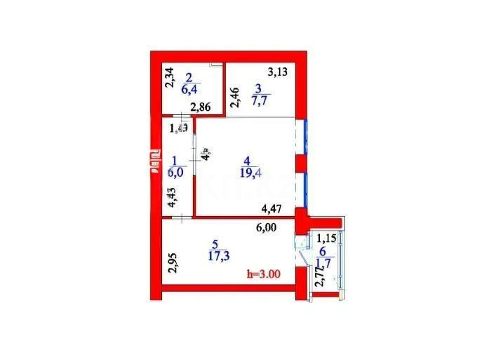 Продажа 2-комнатной квартиры, 58.5 м² в Астане