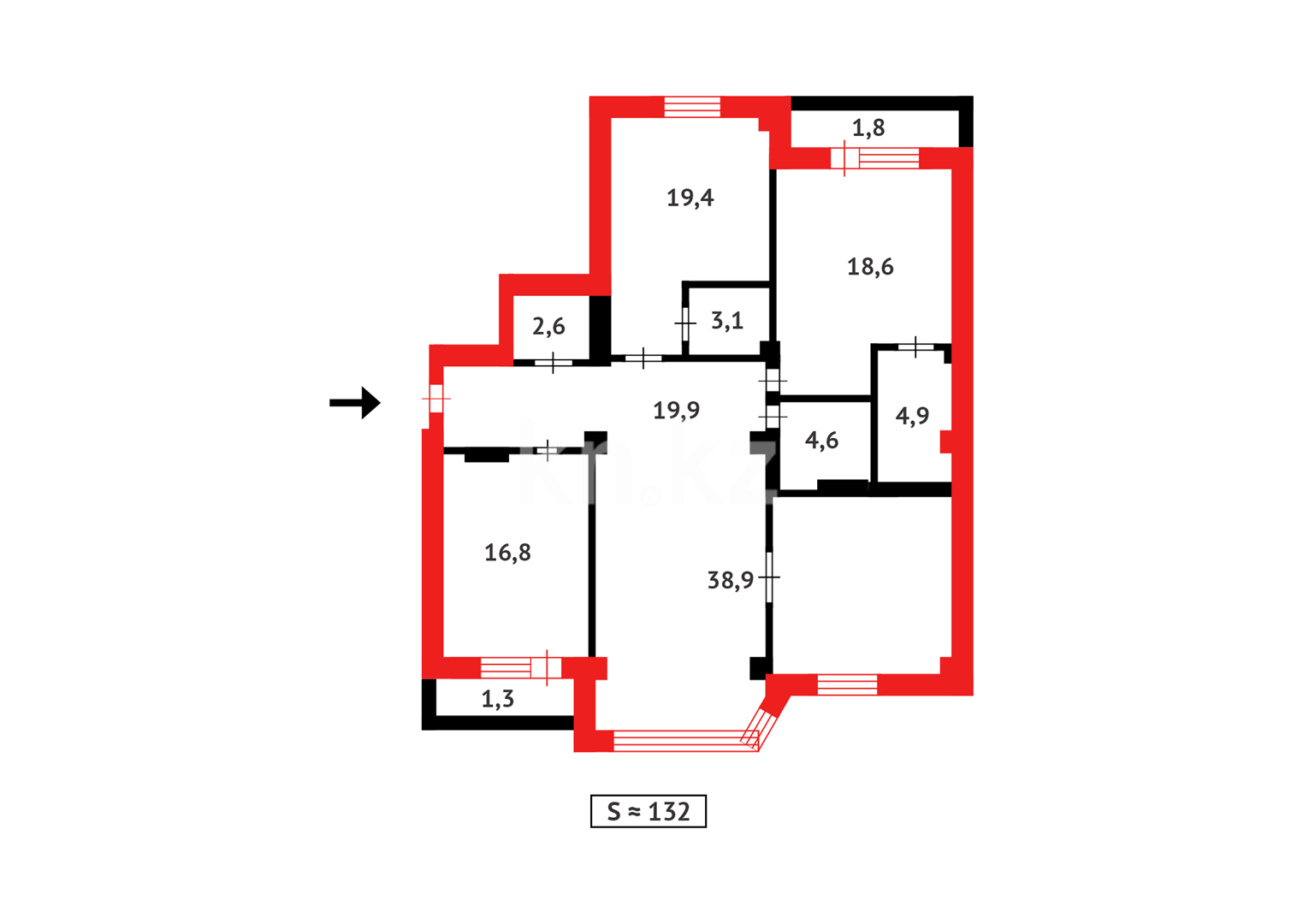Продажа 4-комнатной квартиры, 131.9 м² в Астане - фото 24