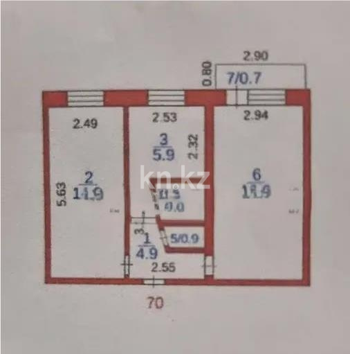 Продажа 2-комнатной квартиры, 44 м² в Караганде - фото 7