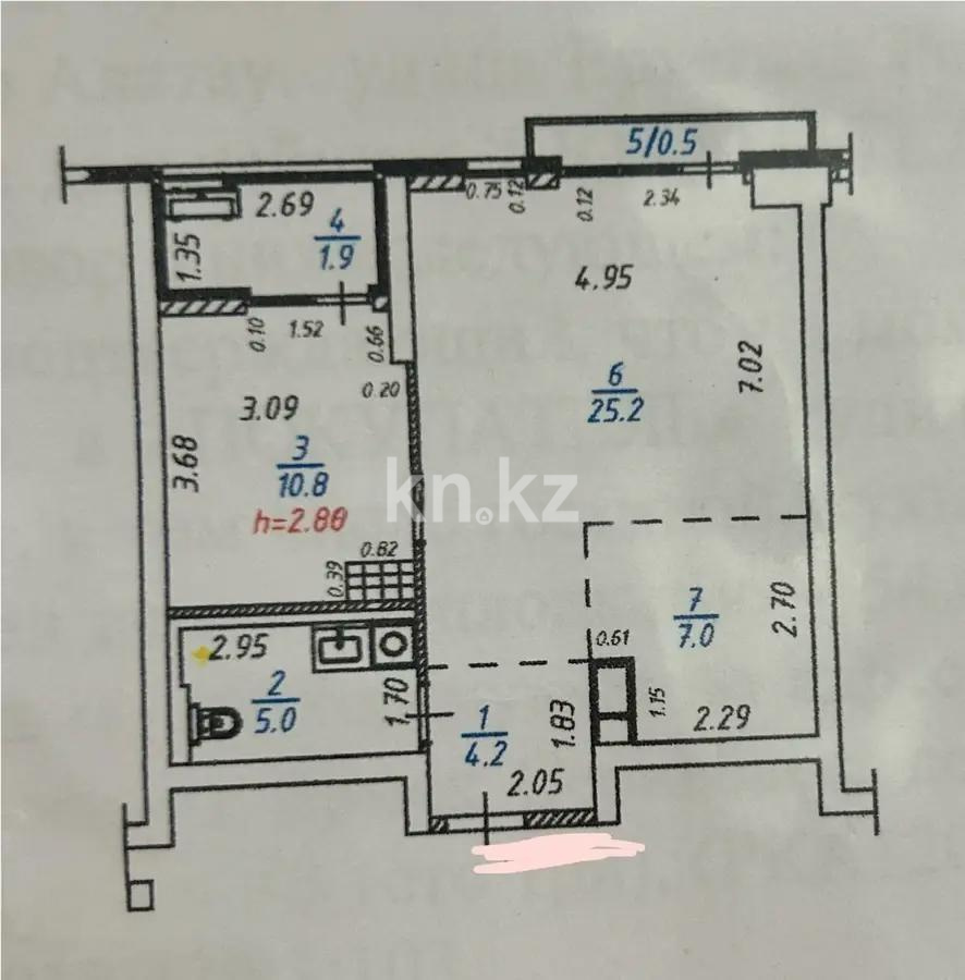 Продажа 2-комнатной квартиры, 55 м², пр. Серкебаева, дом  91 в Алматы