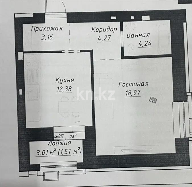 Продажа 1-комнатной квартиры, 45 м² в Астане