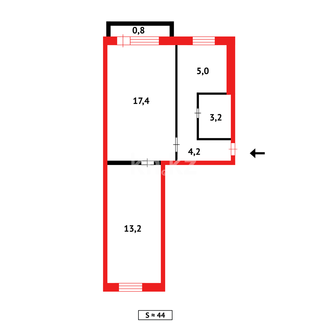 Продажа 2-комнатной квартиры, 44 м² в Темиртау - фото 11