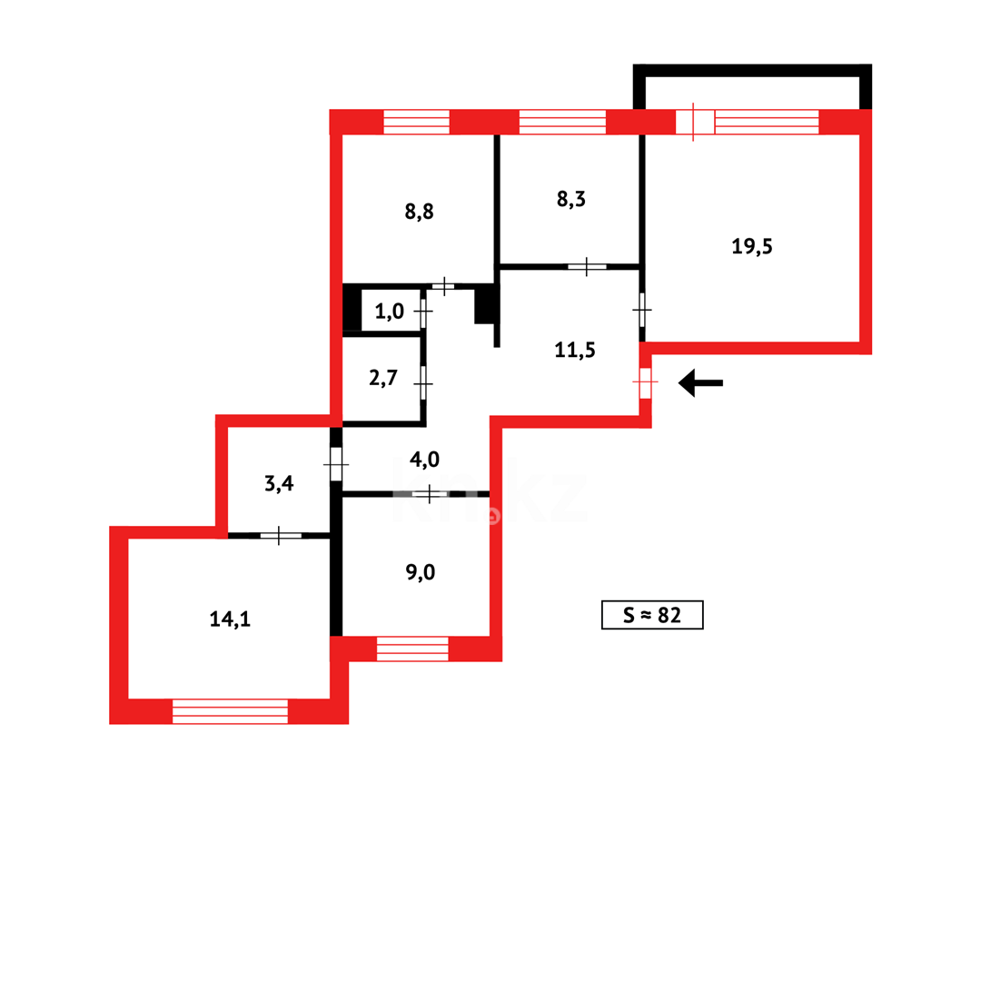 Продажа 4-комнатной квартиры, 81 м² в Караганде - фото 20