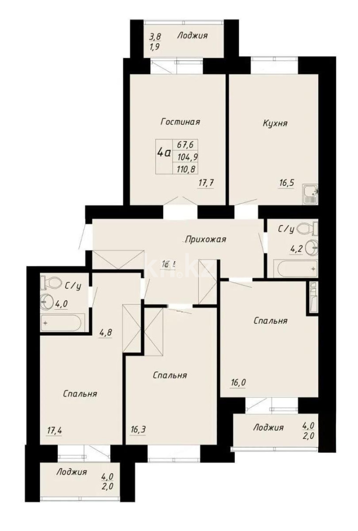 Продажа 4-комнатной квартиры, 11 м² в Астане