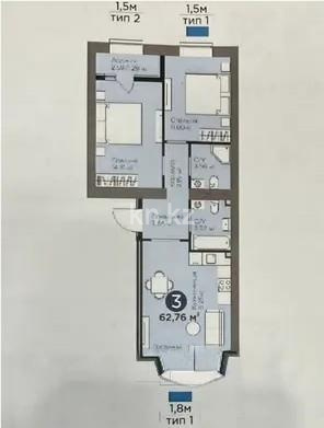 Продажа 3-комнатной квартиры, 68 м², ул. Кургальжинское шоссе, дом  24/2 в Астане