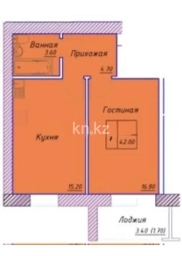 Продажа 1-комнатной квартиры, 42 м² в Астане - фото 4