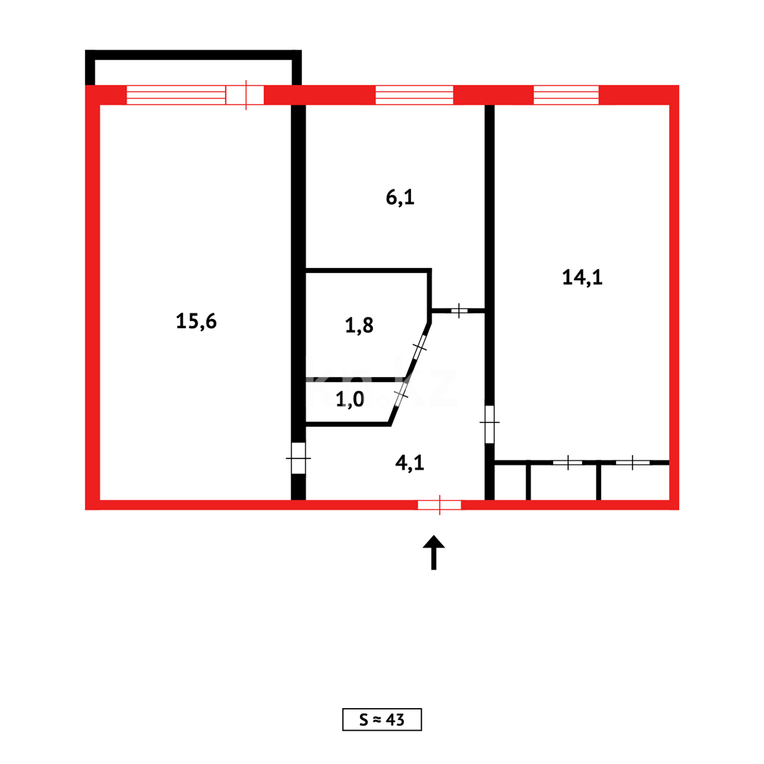 Продажа 2-комнатной квартиры, 44 м² в Темиртау - фото 14