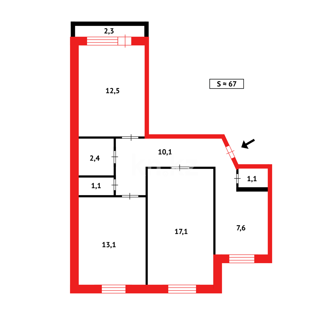 Продажа 3-комнатной квартиры, 68 м² в Темиртау - фото 22