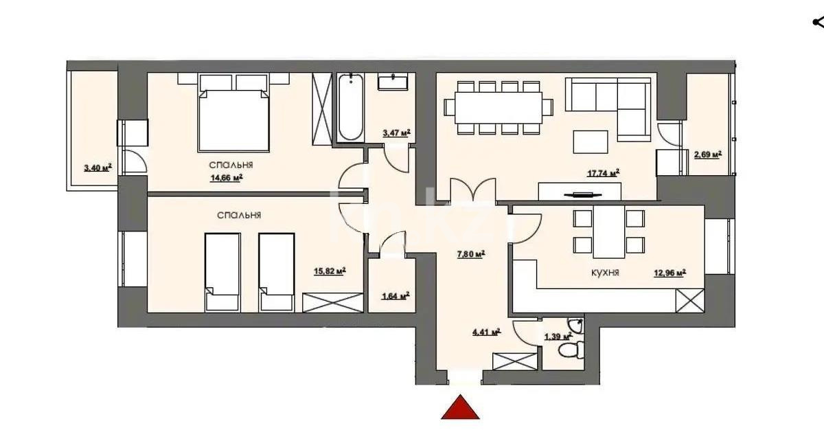 Продажа 3-комнатной квартиры, 85 м² в Караганде - фото 5