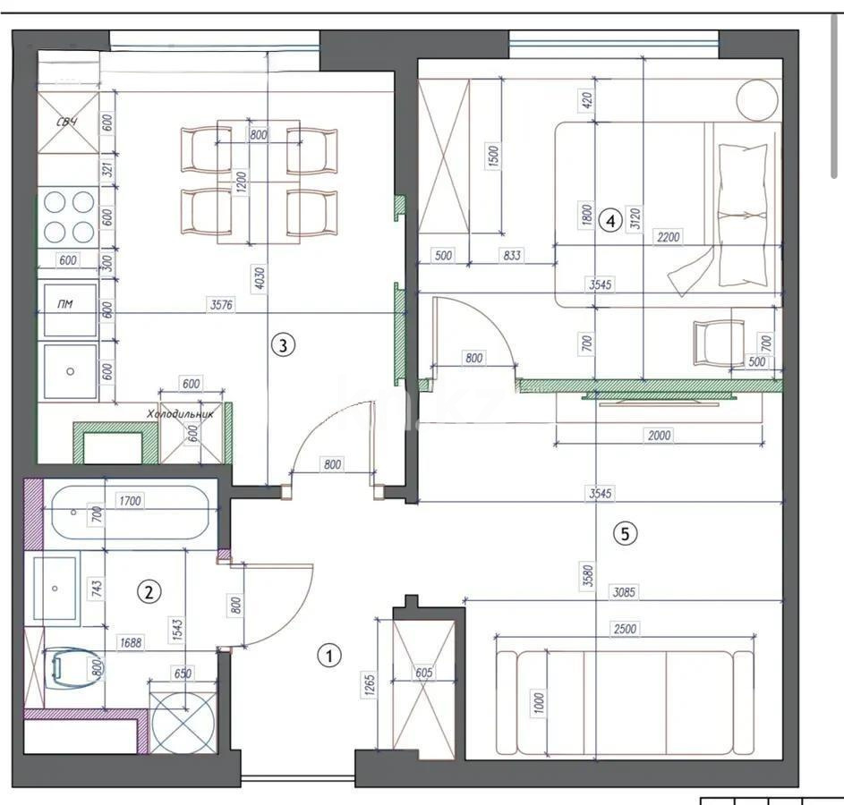 Продажа 2-комнатной квартиры, 45 м², ул. Утеген батыра, дом  11г в Алматы - фото 5