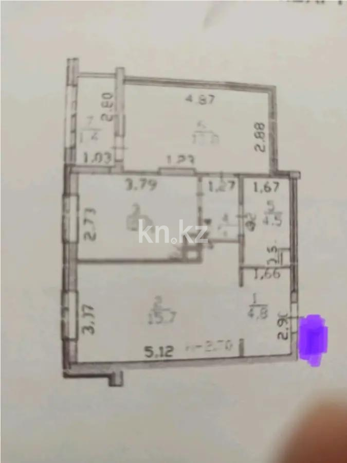 Продажа 2-комнатной квартиры, 55 м² в Астане