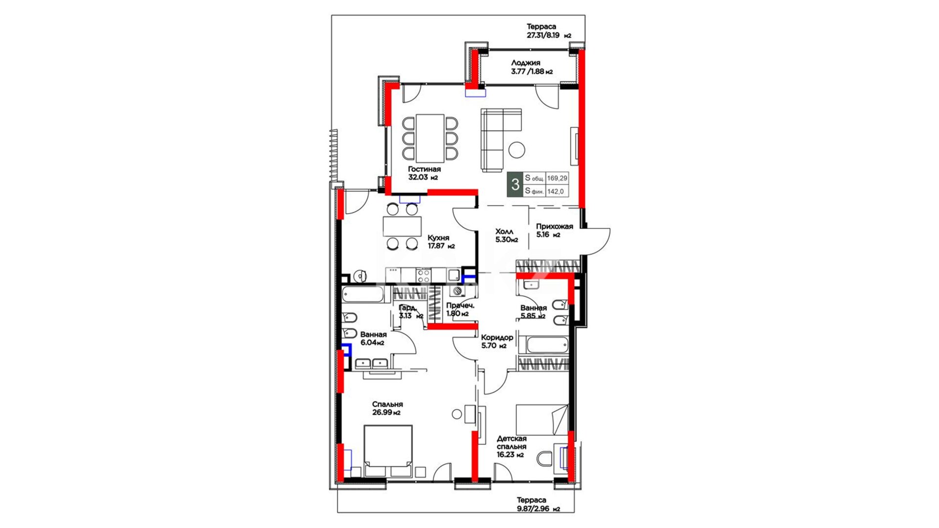 ЖК El Monte, 3-комнатная, цена 275 708 650 ₸, 1 855 000 ₸&nbsp;/&nbsp;м²