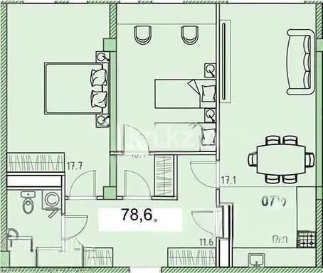 Продажа 3-комнатной квартиры, 78 м² в Алматы - фото 3