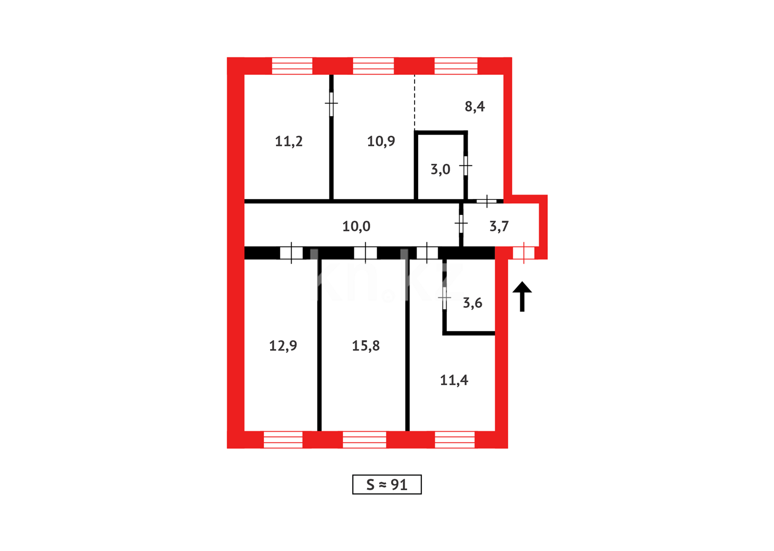 Продажа 4-комнатной квартиры, 90 м² в Караганде - фото 12