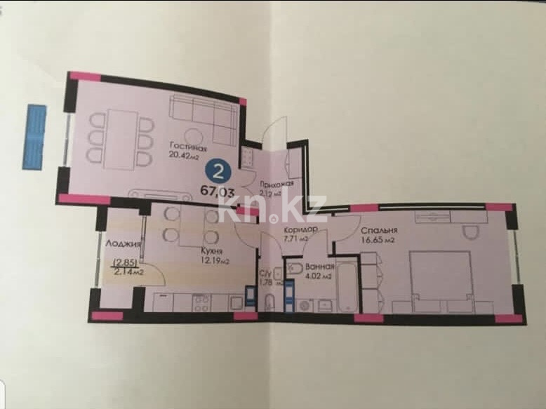 Продажа 2-комнатной квартиры, 67.03 м² в Астане - фото 22