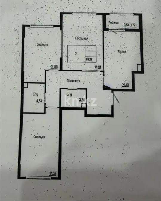 Продажа 3-комнатной квартиры, 89.57 м² в Астане
