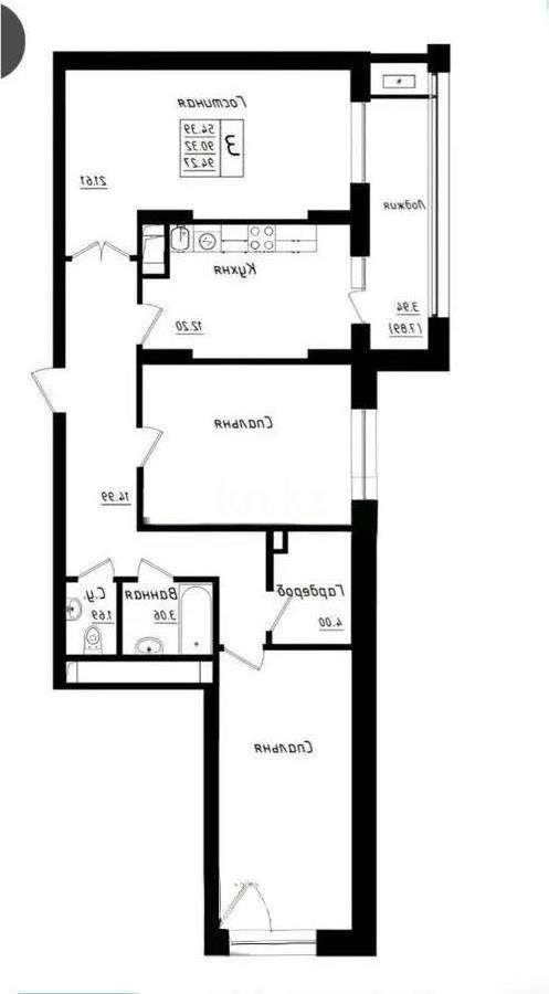 Продажа 3-комнатной квартиры, 94.8 м² в Астане