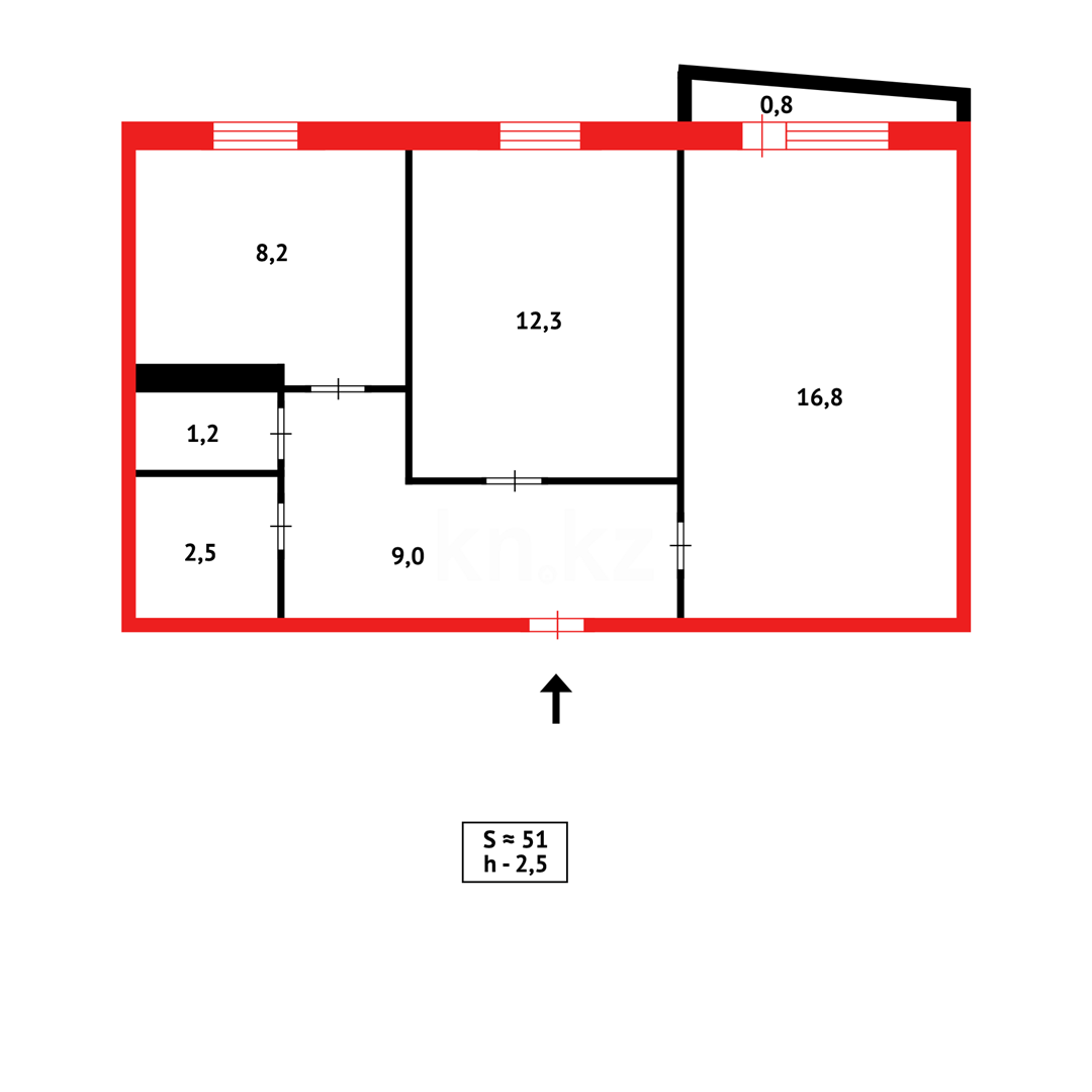 Продажа 2-комнатной квартиры, 50 м², пр. Республики в Темиртау - фото 11
