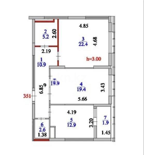 Продажа 2-комнатной квартиры, 75.3 м² в Астане - фото 3