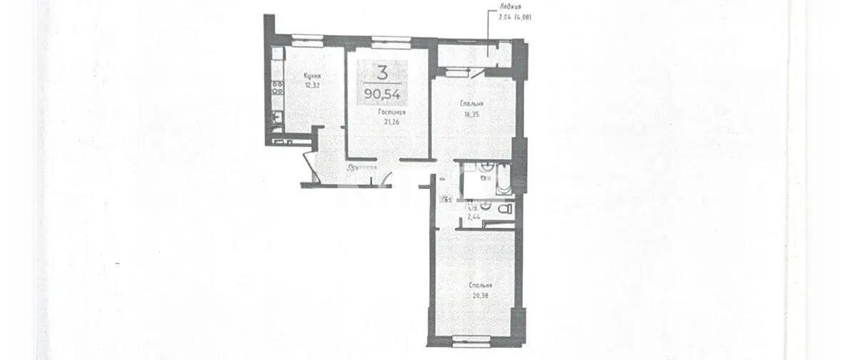 Продажа 3-комнатной квартиры, 90.54 м² в Астане