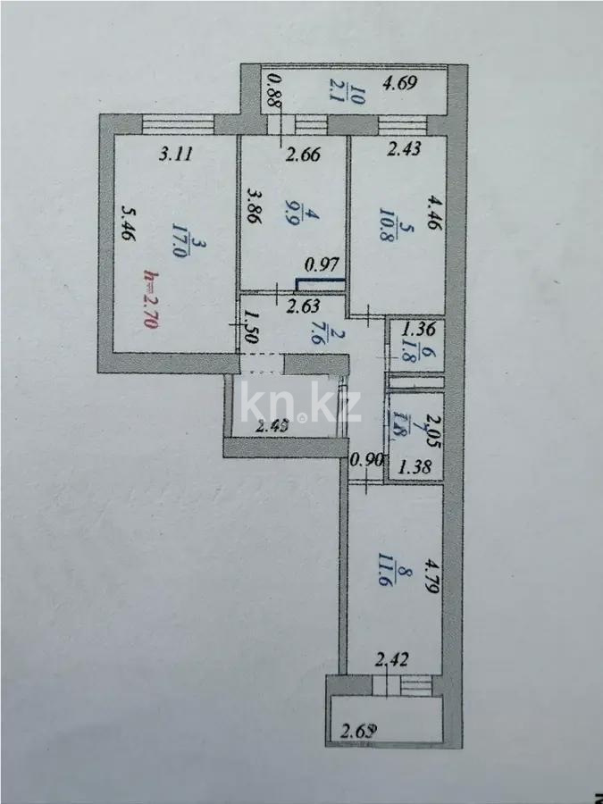 Продажа 3-комнатной квартиры, 69 м² в Астане - фото 6