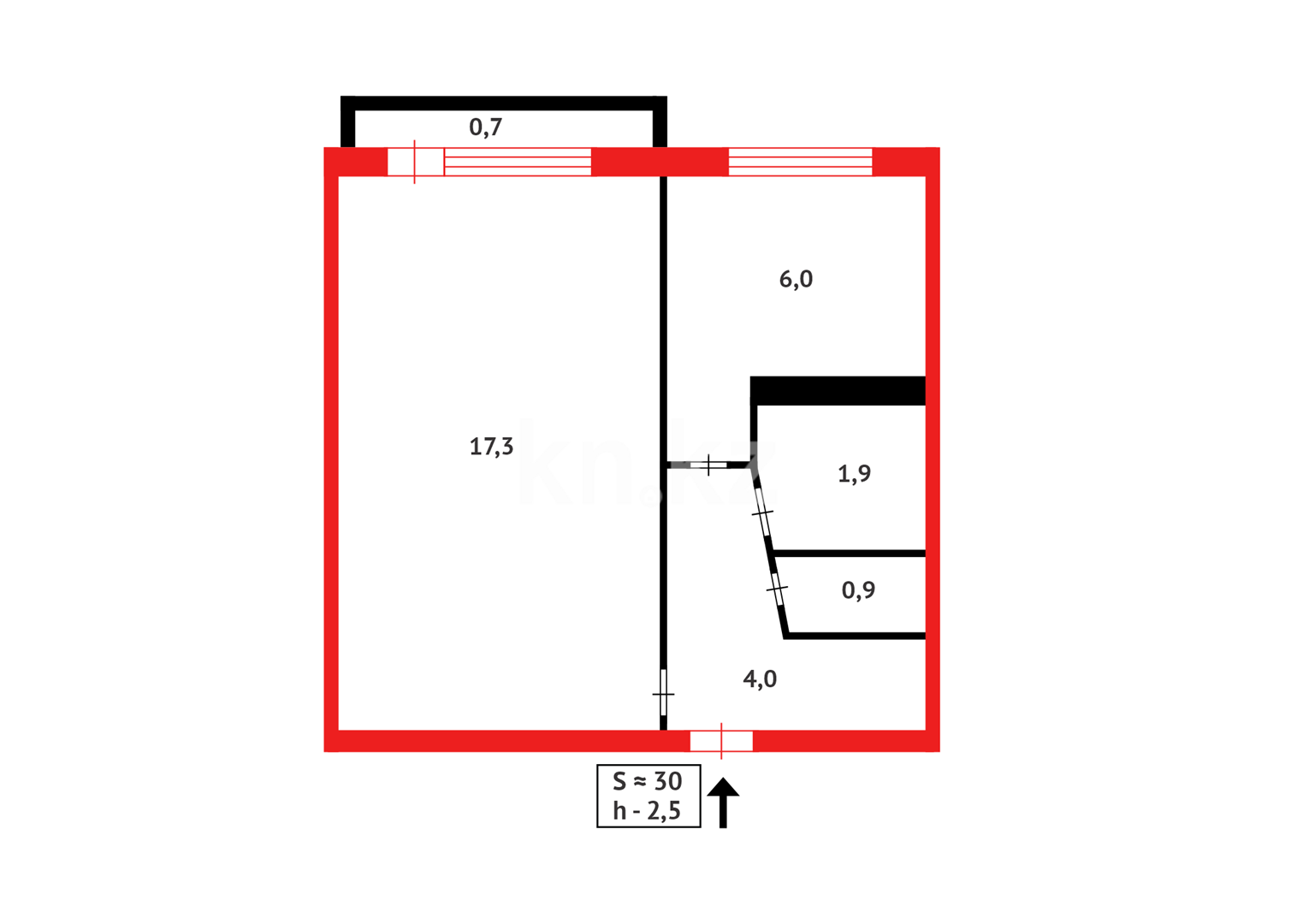 Продажа 1-комнатной квартиры, 30 м² в Караганде - фото 3