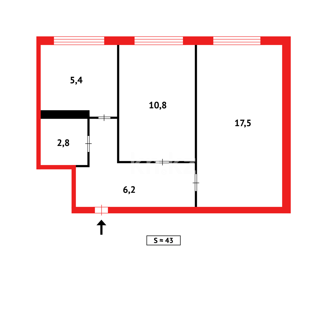Продажа 2-комнатной квартиры, 43 м², ул. Гапеева в Караганде - фото 10