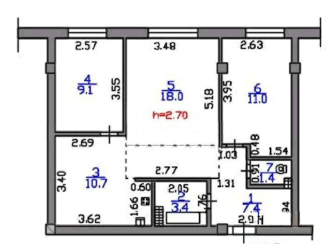 Продажа 3-комнатной квартиры, 61 м² в Алматы - фото 6