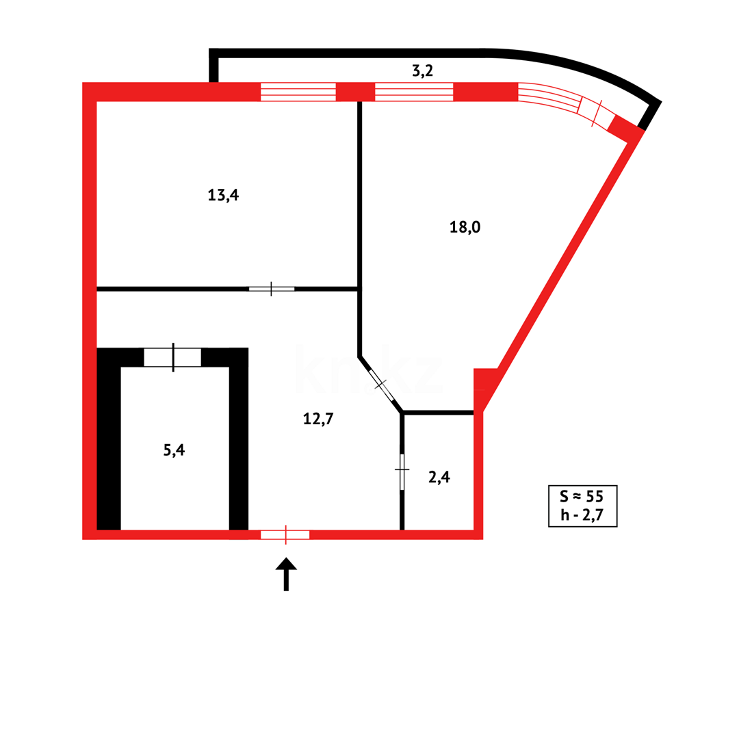 Продажа 1-комнатной квартиры, 55 м², ул. Сарыарка в Караганде - фото 18