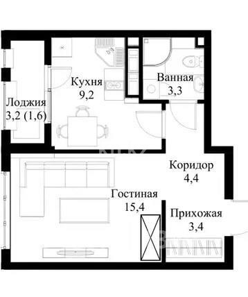 Продажа 1-комнатной квартиры, 29.1 м², ул. Рыскулова, дом  2б/1 в Алматы