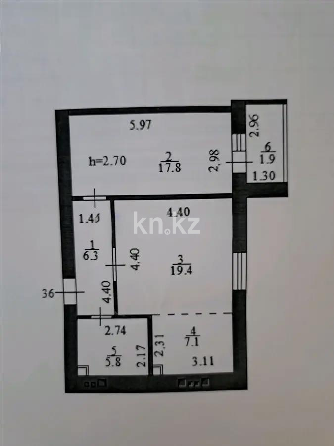 Продажа 1-комнатной квартиры, 58 м² в Астане