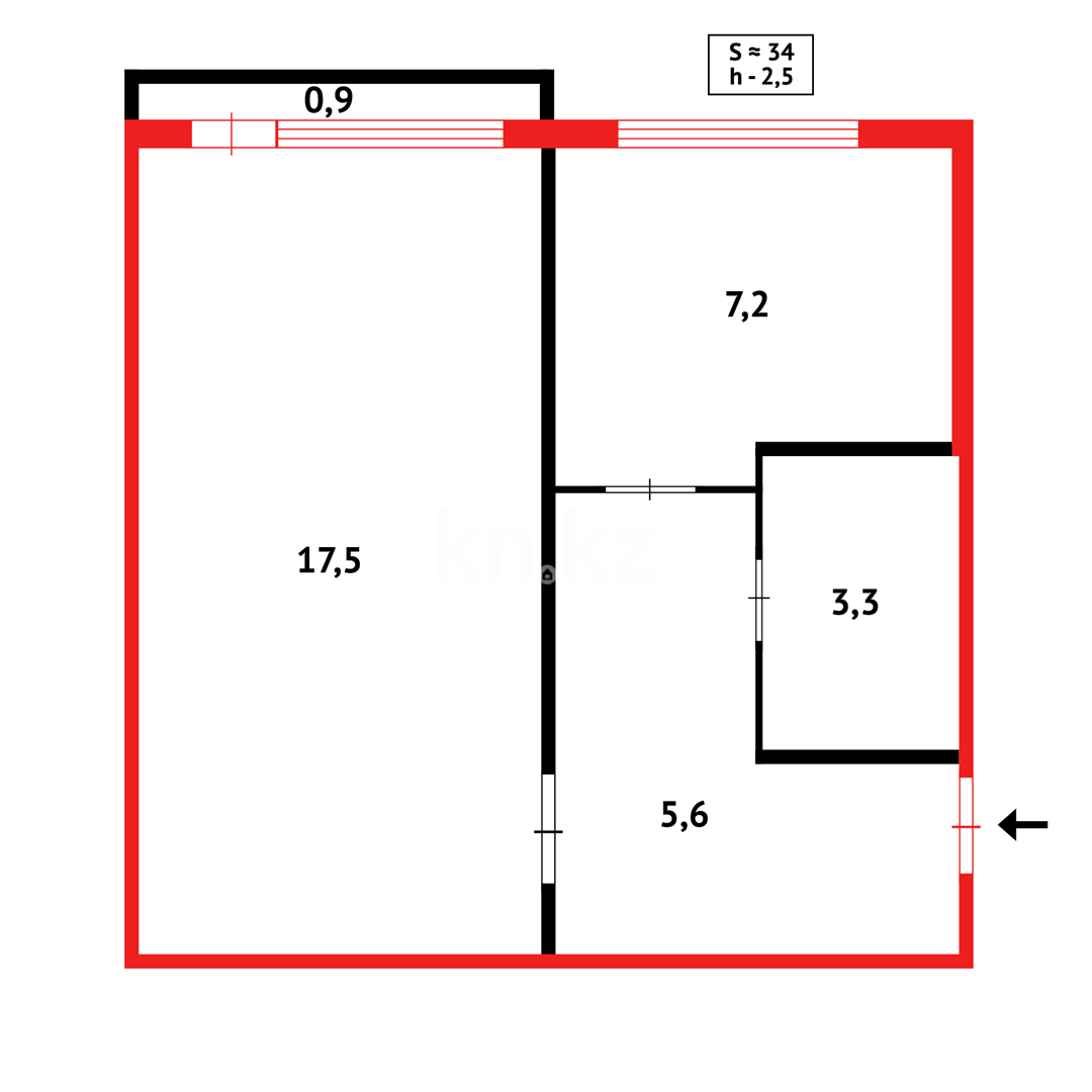 Продажа 1-комнатной квартиры, 34 м², ул. Сатыбалдина в Караганде - фото 12