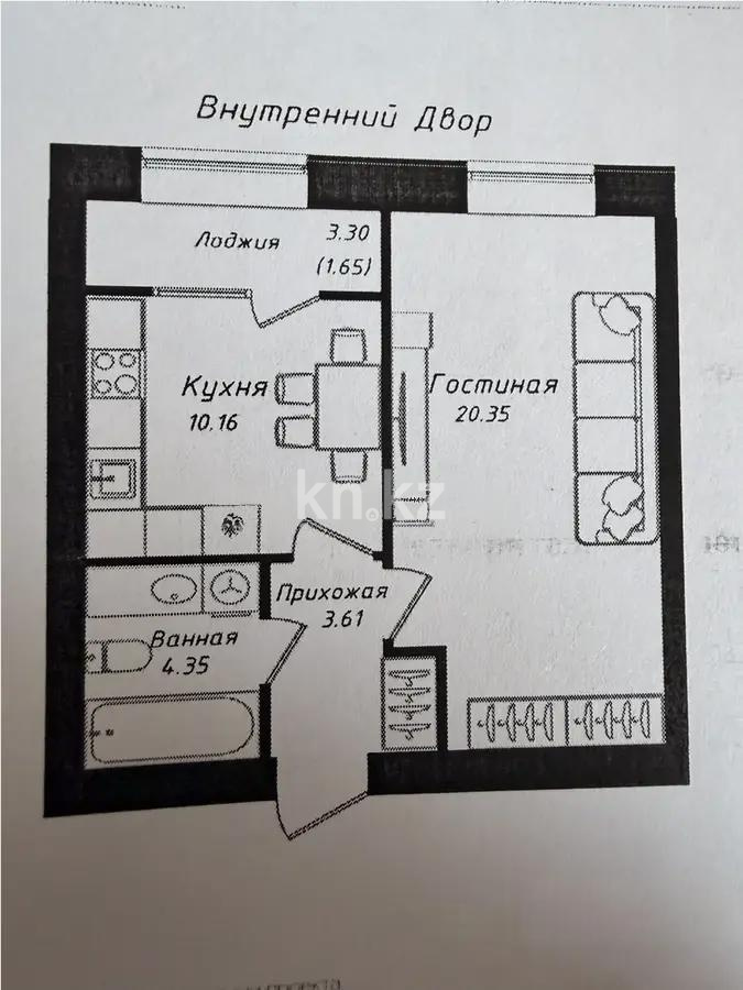 Продажа 1-комнатной квартиры, 40.12 м² в Астане